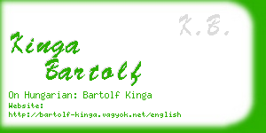 kinga bartolf business card